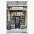 Winter Snowy Bookshop Art Aesthetic Poster Canvas Wall Art Decoration Living Room Home Decor Bedroom Decoration Poster Unframed20x30inch