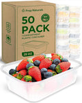 Prep Naturals 50 Pack Meal Prep Containers Reusable | BPA-Free Meal Prep Containers - Airtight Lids, Microwave, Freezer & Dishwasher Safe (50-Pack, 25 oz)