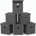 Closet Organizers Fabric Storage Bins With Lids Collapsible Cube Storage Organizer Basket With Handles,Storage Boxes for Clothes Storage,Office,Laundry,Shelves,6 Pack,（Grey