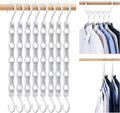 HOUSE DAY White Magic Space Saving Hangers, Premium Smart Hanger Hooks, Sturdy Cascading Hangers with 5 Holes for Heavy Clothes, Closet Organizers and Storage, College Dorm Room Essentials 10 Pack