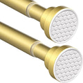 MEXAU 2 Pack Tension Curtain Rod For Window 28-48 Inches Adjustable Expandable Gold Spring Tension Rod Spring Curtain Rods No Drilling Extension Rods Tension Rod for Closet Doorway Kitchen