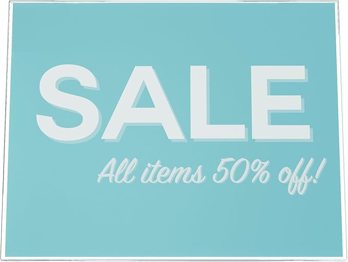 deflecto Classic Image Slanted Sign Holder, Landscaped, 11 x 8.5 Insert, Clear