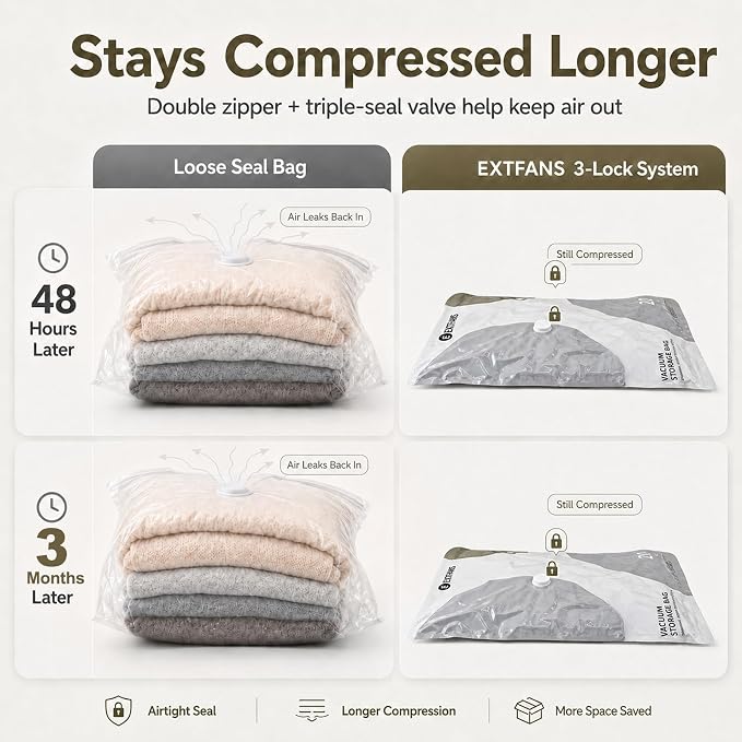 Travel Vacuum Bags with Electric Pump: 18 Pack XS/S/M/L Vacuum Seal Bags for Clothes, up to 80% Space Saver Compression Packing Bags for Suitcase, Carry-On, Cruise, Dorm & Seasonal Storage