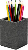 UnionBasic Square Pen Holder, Faux Leather Pencil Cup, Desktop Caddy Stationery Organizer, Barry Grey | Faux Leather, Pencil Cup, Desktop Caddy, Stationery Organizer
