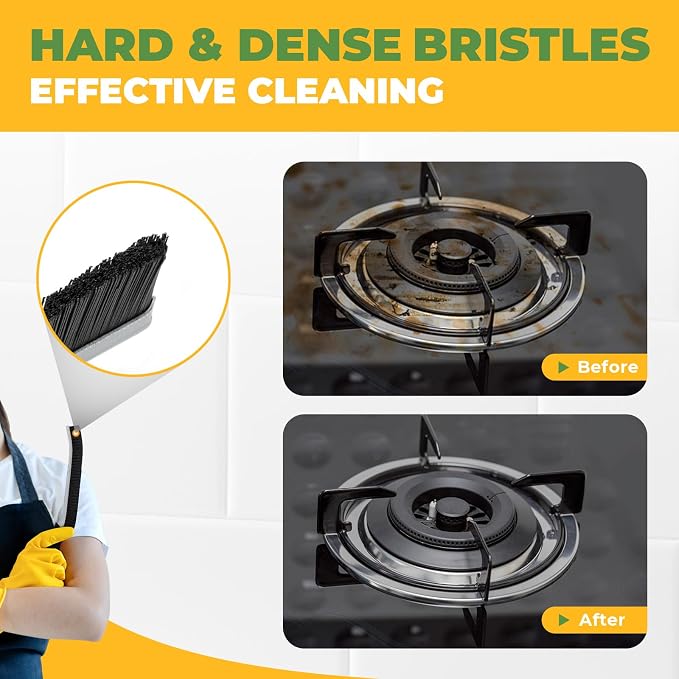 KMOSENIA Crevice Cleaning Brush, 5 Pack Hard Bristle Grout Brush | 5 pack narrow cleaning brushes with stiff bristles for grout, gaps, kitchens, bathrooms and tight spaces.
