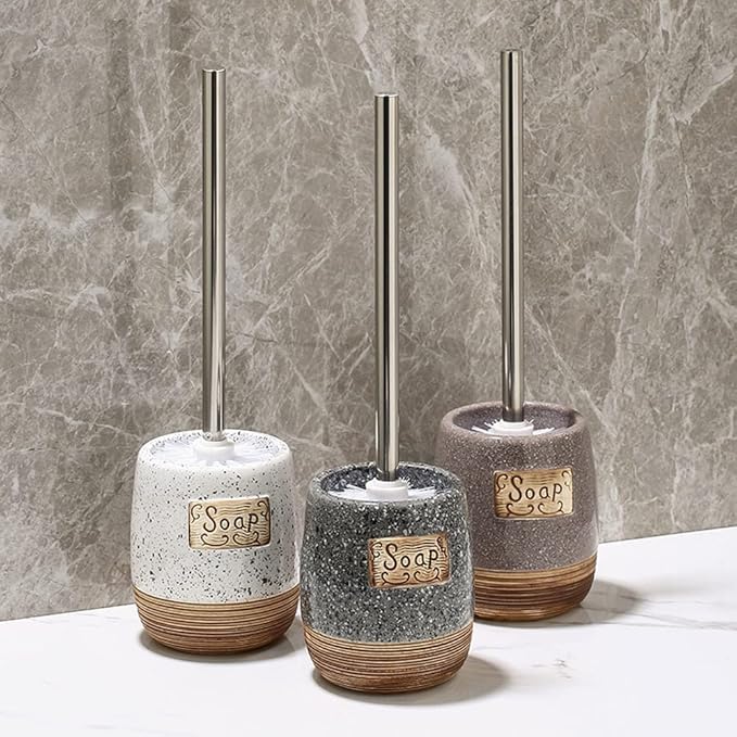 Toilet Bowl Brush and Holder Toilet Brushes with 304 Stainless Steel Handle for Bathroom Toilet Cleaner Brush, No Dead Angle Home Cleaning Utensils Bathroom Accessories (Color : A) (C)
