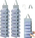 DHSFKBE Legging Organizer Storage - 2PCS T Shirt Organizer, Hanging Closet Organizers and Storage with 16 Roll Independent Compartments for Yoga Pants, Towel, Bathing Suit (Grey)