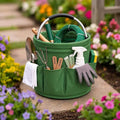 Garden Tool Organizer Tote with Non-Slip Handle – 4.5-Gallon Water-Resistant Bucket Bag with 6 Side Pockets, Portable Gardening and Outdoor Utility Bag for Yard Work, Garage, Beach & Camping