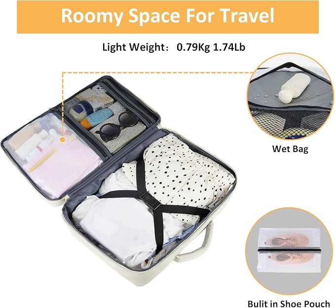 Taygeer Travel Backpack for Women, Carry On Backpack with Shoe Pouch | TSA 15.6" Laptop Back Pack Flight Approved, College Gym Bag Casual Daypack for Weekender Business Hiking, Beige