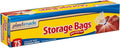Disposable Plastic Storage Bags With Original Twist Tie, 1 Gallon Size, 75 Bags, Great For Home, Office, Vacation, Traveling, Sandwich, Fruits, Nuts, Cake, Cookies, Or Any Snacks (1 Pack)