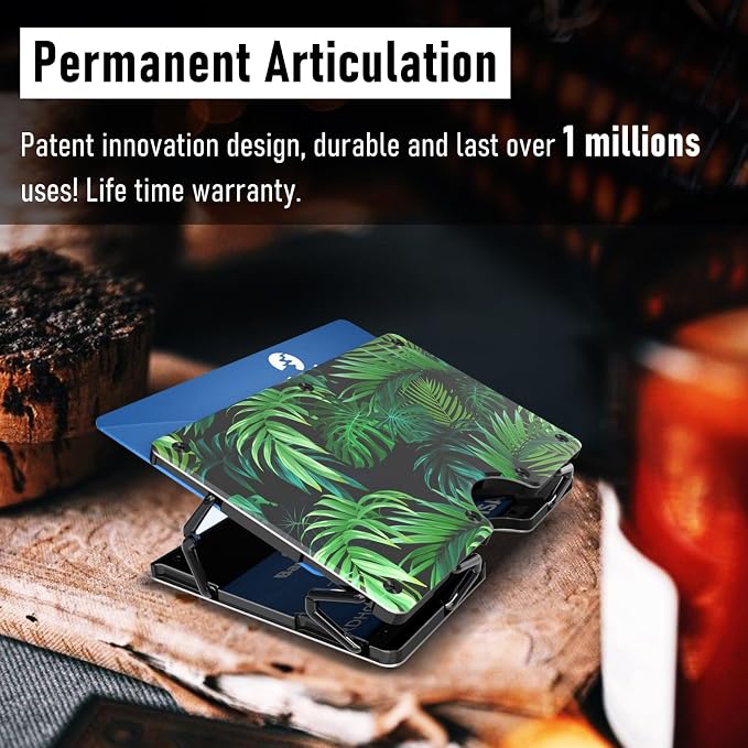 Lenvoten Upgraded Hinged Minimalist Wallet for Men | Slim Metal RFID Blocking Wallet | Credit Card Holder & Money Clip Holds 20 Cards | Premium Scratch-Resistant Finish | Ideal Gift for Men