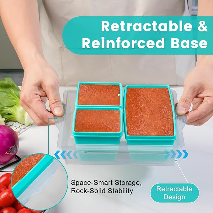 Gemice Silicone Freezer Molds with Lids, 6-Pack 1-Cup & 2-Cup | Oven & Dishwasher Safe, BPA-Free Soup Portion Cubes Trays, Freezer Containers for Food Storage