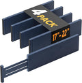 SpaceAid Bamboo 4 Pack Dresser Drawer Dividers, 4.65“ High Adjustable 17“-22” Drawer Organizers, Expandable Organization for Clothing, Clothes, Dressers, Navy Blue