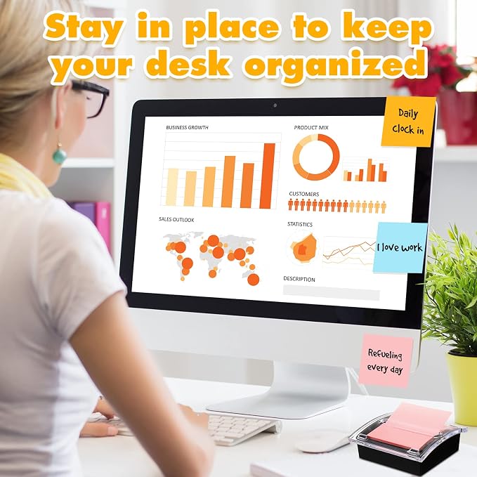 Mimorou 24 Pcs Pop Up Note Dispenser with Black Base Clear Top Acrylic Sticky Notes Holder Fit for 3 x 3 Inches Notes Sticky Note Dispenser for Desk School Office Home Store Memo Gift