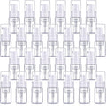 50 Pack Foam Pump 1oz/30ml Refillable Dispenser Travel Size Plastic Mini Bottle for Lash Shampoo, Cleaning, Cosmetics - Portable Clear Foaming Packaging