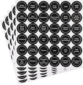 Black Spice Jar Labels Removable Spice Labels Stickers for Kitchen Pantry Food Containers
