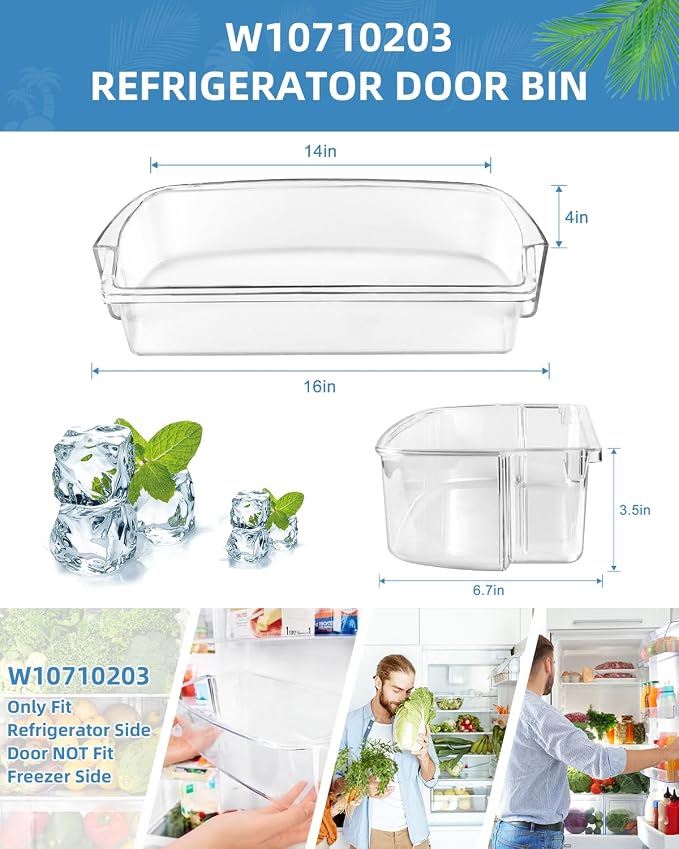 W10710203 Refrigerator Door Bin Fit for whirlpool kenmore Refrigerator WRS571CIDM01 WRS588FIHZ00 WRS588FIHZ04 Door Bin- Replaces W10451871 3436767 by AMI PARTS