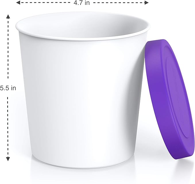 BALCI - Premium Ice Cream Containers (2 Pack - 1 Quart Each) Perfect Freezer Storage Tubs with Lids for Ice Cream, Sorbet and Gelato! - Purple