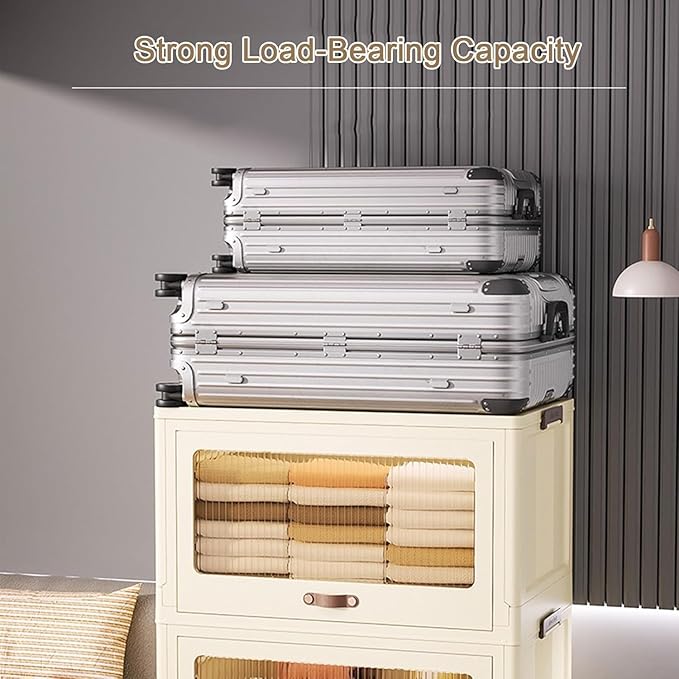 Plastic Storage Containers Stackable Storage Bins, Portable Collapsible Storage Cabinet Multifunction Stackable Storage Containers for Clothing Books Snacks Sundries,45cm(49cm)