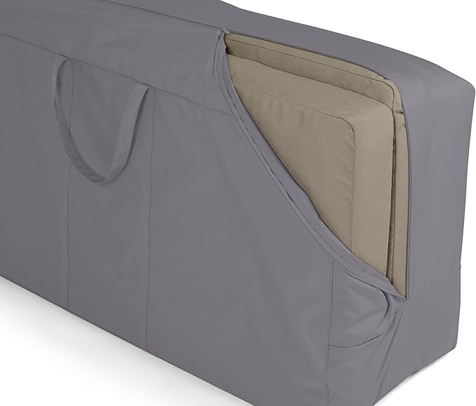 Covermates Cushion Storage Bag - Weather Resistant Polyester, Weather Resistant, Water Resistant Zipper, Cover Accessories, 75W x 18D x 26H, Charcoal