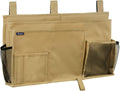 Surblue Bedside Caddy Hanging Bed Organizer Storage Bag Pocket for Bunk and Hospital Beds, College Dorm Rooms Baby Bed Rails,Camp 8 Pockets (Khaki)