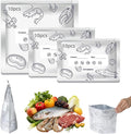 Reusable Aluminum Foil Sealable Storage Bags, 2026 New Resealable Stand Up Zipper Pouches with Label for Food Storage, Freezer Safe Leak Proof Foil Bags for Meat, Fruit, Vegetables (10S+10M+10L)