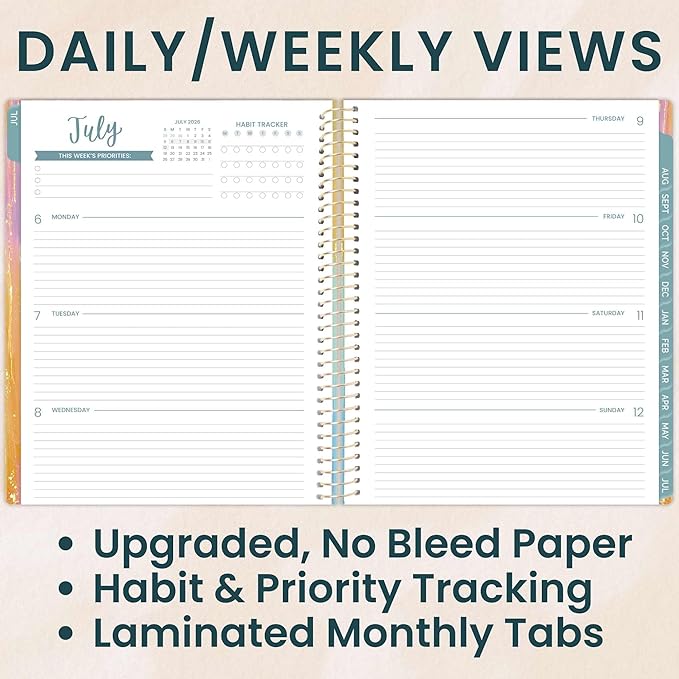 bloom daily planners 2026-2027 Planner (8.5” x 11") 13 Month Academic Year Organizer (July 2026 - July 2027) - Weekly & Monthly Agenda Book with Stickers & Tabs - Creating a Life I Love