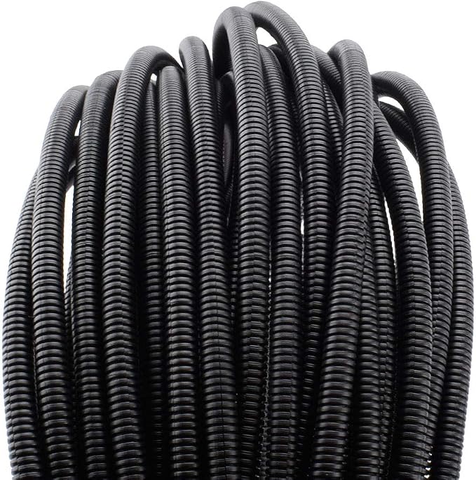 ZhiYo 50 FT 1/4" Wire Loom Split Tubing Auto Wire Conduit | Flexible Cover, High Temperature Heat Resistant -40F to 257F, Plastic Cover for Electrical Wires & Cables