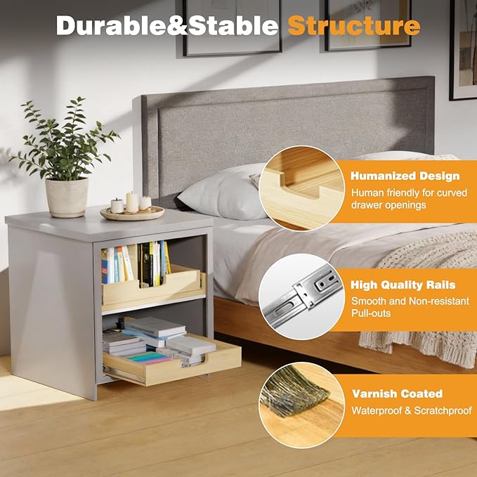 Pull Out Cabinet Organizer, 20''W×21''D Sliding Drawers for Cabinets, 1 Tier Soft Close Slide Out Wooden Pull out Drawers, Base Cabinet Organization for Kitchen, Pantry, Bathroom