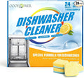 24-count Dishwasher Cleaner Tablets, Deep Cleaning and Descaling Formula, Removes Odors, Scale, and Hard Water Residue, Maintains Dishwashers, Septic Tank Safe (Lemon Scent)
