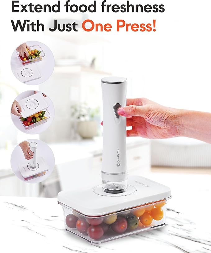 GIRAFFYCO 3-Piece Vacuum Food Storage Canister Set, BPA-Free Clear | Airtight Canisters with Vacuum-Compatible ABS Lids & AS Body, Reusable Storage for Fridge, Meal Prep, Fruit & Snacks