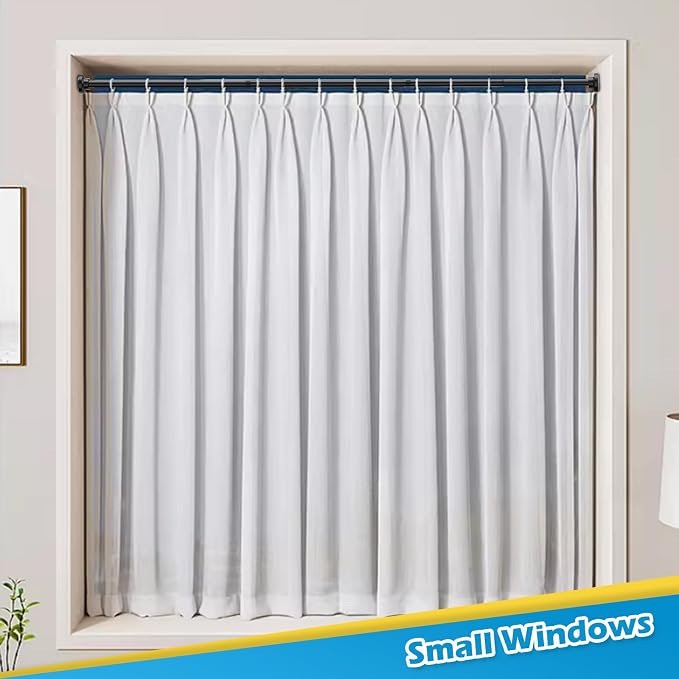 2pcs Tension Curtain Rod 33 to 56 Inch No Drilling Spring Tension Rod Adjusting Black Curtain Rod No Drilling Non-Slip Expandable Spring Loaded Curtain Tension Rods for Window, Doorway, Closet