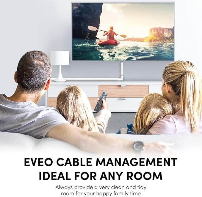 EVEO Cord Hider - 300” Cord Cover Wall Cable Hider, Cable Concealer, Wire Hiders for TV on Wall. Cable Management, Cord Hider Cable Raceway Wire Covers for Cords (Grey, Medium)