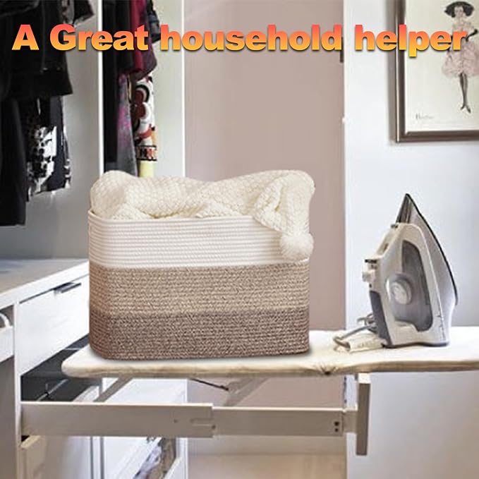 Storage Baskets for Organizing, Large Woven Basket for Shelves, Toy Basket with Handles,Closet Storage for Blanket Living Room, Bedroom, Nursery, 15.8" x 11.8" x 11.8", 2 Pack