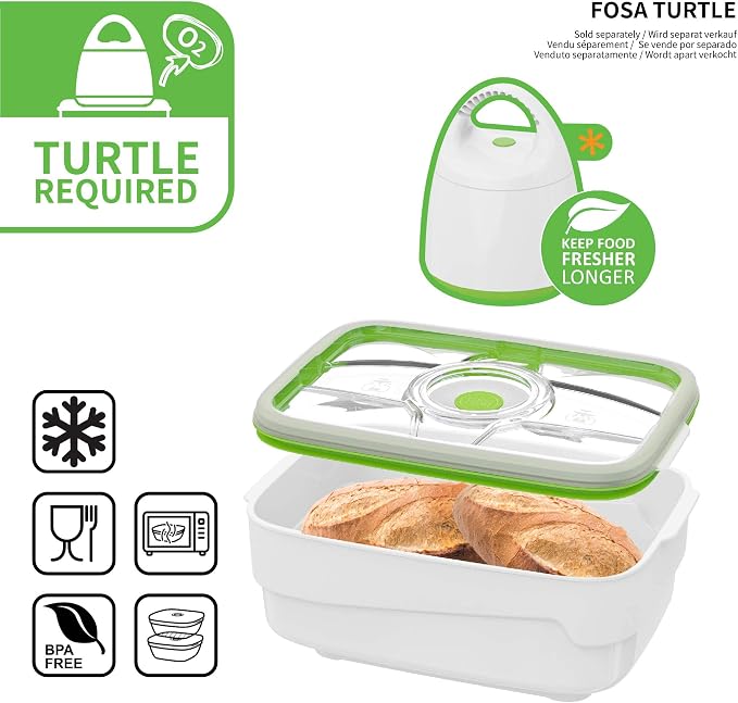 FOSA Vacuum Bread Box (135oz) – Airtight Bread Saver Container for Homemade Loaf, Bread, Pastries and Food Storage (Pump Sold Separately)