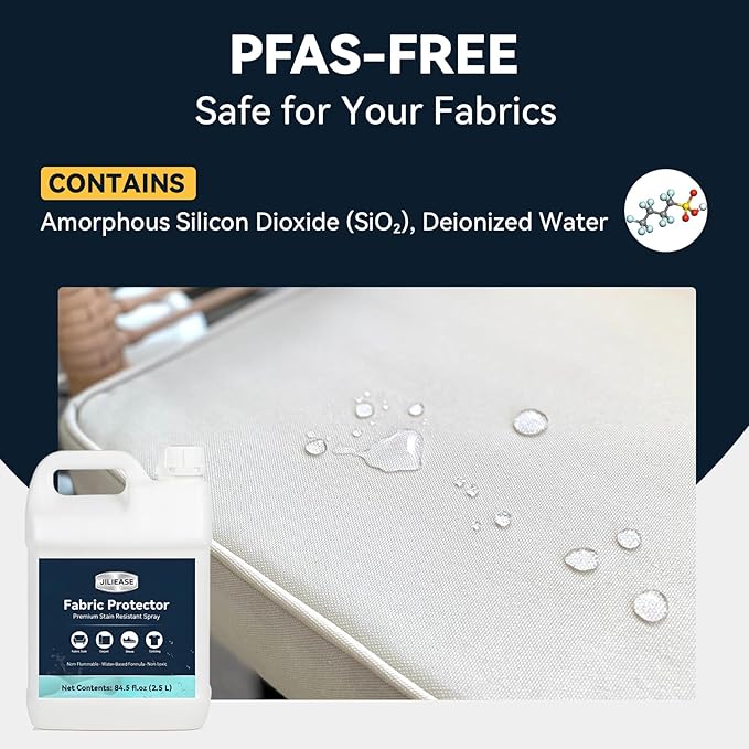 Fabric Protector & Stain Resistant Spray – Non-Toxic Water-Based Upholstery & Carpet Protector for Sofa, Couch, Chairs, Shoes, Rugs, Outdoor Furniture – Waterproof Stain Guard (84.5 fl oz)