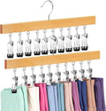 Legging Organizer for Closet, Pants Hangers with Clips Holds 20 Leggings, Jeans, Hats, Shorts, Socks, 360° Rotating Space Saving Hanging Clothes Organizer for Closet Organizers and Storage 2Pcs