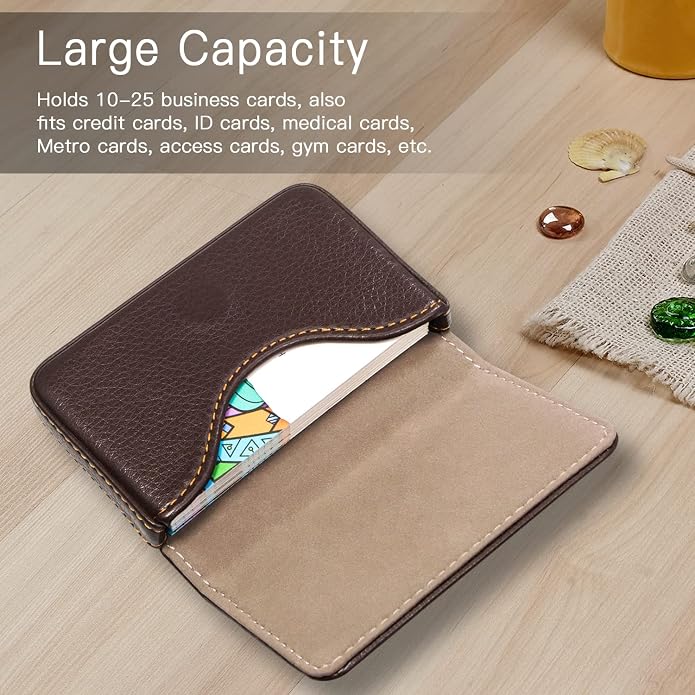 Padike Business Name Card Holder Luxury PU Leather,Business Name Card Holder Wallet Credit card ID Case/Holder For Men & Women - Keep Your Business Cards Clean