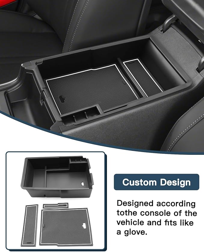 Ruiya 2021-2026 Sorento Center Console Organizer for 2026 Kia Sorento Accessories ABS Material Armrest Console Organizer Compatible with 2021 2022 2023 2024 2025 2026 Kia Sorento