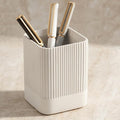 KIBAGA Aesthetic Pen Holder for Desk - Modern Concrete Pencil Holder - Cute and Functional Desk Organizer for Office Supplies - Stylish Office Decor Pen Cup