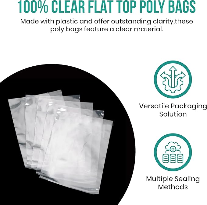 Levex - 2" x 4" (1000 Count) Open End Flat Top - 3-Mil Heavy Duty Clear Poly Bags for Packaging, Shipping, Storage & Food (Bags Do Not Have a Seal or Prints)