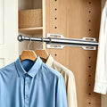 Valet Rod for Closet Pull Out, 12" Adjustable extending closet rod, Standard Retractable closet rod organization rack, Valet Clothing Hanger Rods Extender for Wardrobe Laundry Bathroom (Chrome)