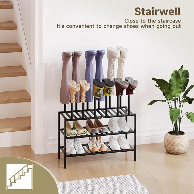 Detachable Boot Rack For Tall Boots Organizer,Outdoor Shoe Rack Storage | 3-Tier Multiuse Shoe Rack For Tall Boots,Closet Organizers And Entryway Storage,Suitable For All Seasons