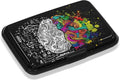 Credit Card Holders, Metal Card Wallet RFID Blocking Slim Aluminum Business Hard Cards Cases for Women Men, Brain Graffiti