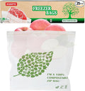 Compostable Gallon Size Food Storage Bags Freezer and Leak Proof, (25 Eco Zip) Seal well for Fruit,Food and Vegetable Plant-Based BPA-free (25)