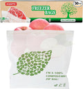 Compostable Gallon Size Food Storage Bags Freezer and Leak Proof, (25 Eco Zip) Seal well for Fruit,Food and Vegetable Plant-Based BPA-free (50)