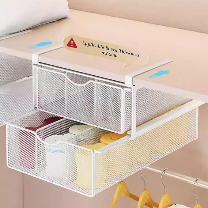 Compact Hanging Pullout Drawer Basket,Pull Out Drawer Organizer Containers Storage Bin,Stackable Shelf Baskets Organizer(Style 2)