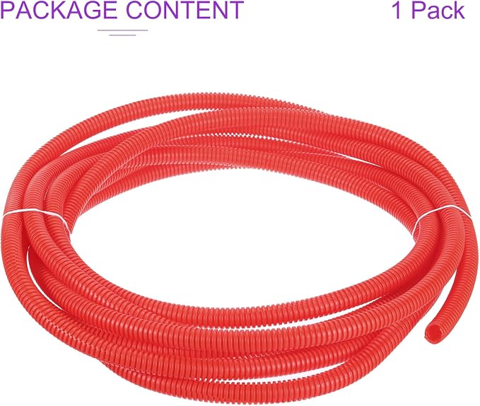 DMiotech 20ft Wire Loom Split Tubing 1/2 Inch(12.7 Mm) ID, Cord Protectors from Pet Flexible Conduit Cable Management for Office, Home, Garden, Red
