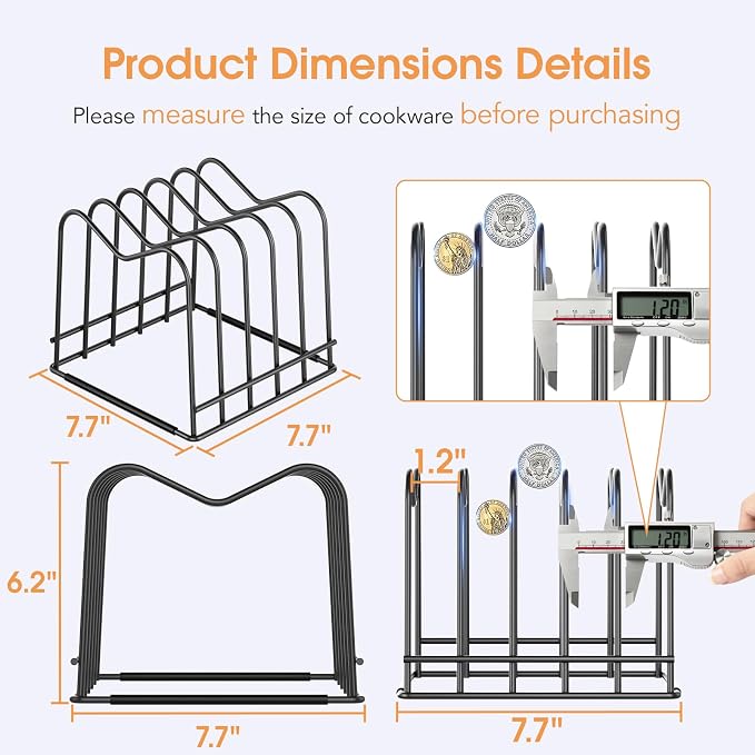 ORDORA 2 Pack Cutting Board Holder Stand Rack Organizer for Cabinet, 5mm Wire Storage Rack for Countertop, Baking Cookie Sheet Pan Organizer inside Cabinet, Chopping Board Holder for Pots and Skillets