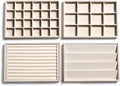 Frebeauty Jewelry Trays for Drawer,Set of 4 Jewelry Organizer and Storage | Velvet Material,Stackable,Adjustable Dividers,Drawer Inserts for Rings Studs Bracelet,Earring Organizer for Women Girls